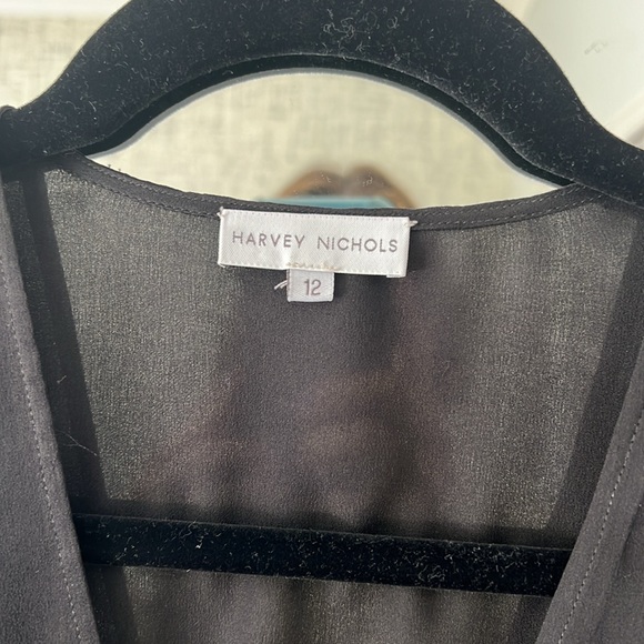 Harvey Nichols black slight sheer long sleeve top - Picture 2 of 11